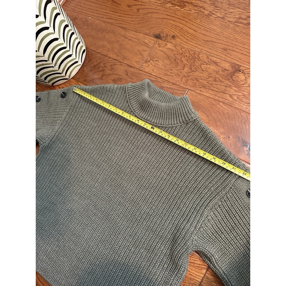 MNG Buttons Detail Knit Sweater Olive Green Khaki SIZE L - Picture 10 of 16